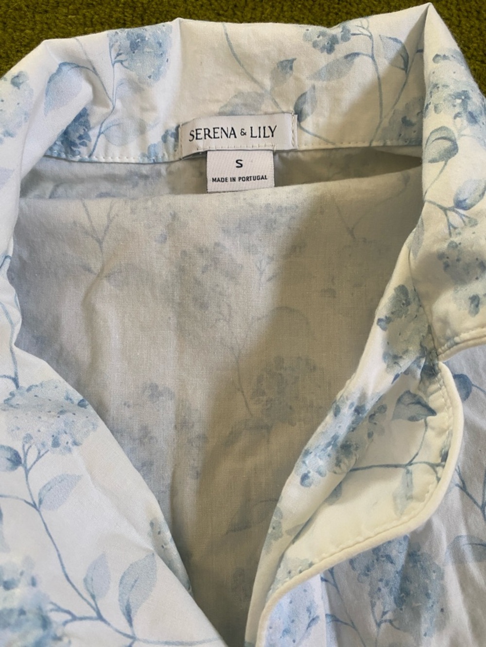 Serena & Lily Blue and White Floral Cotton Pajama Set - Picture 3 of 6